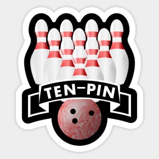 Ten-Pin Bowling pins Sticker